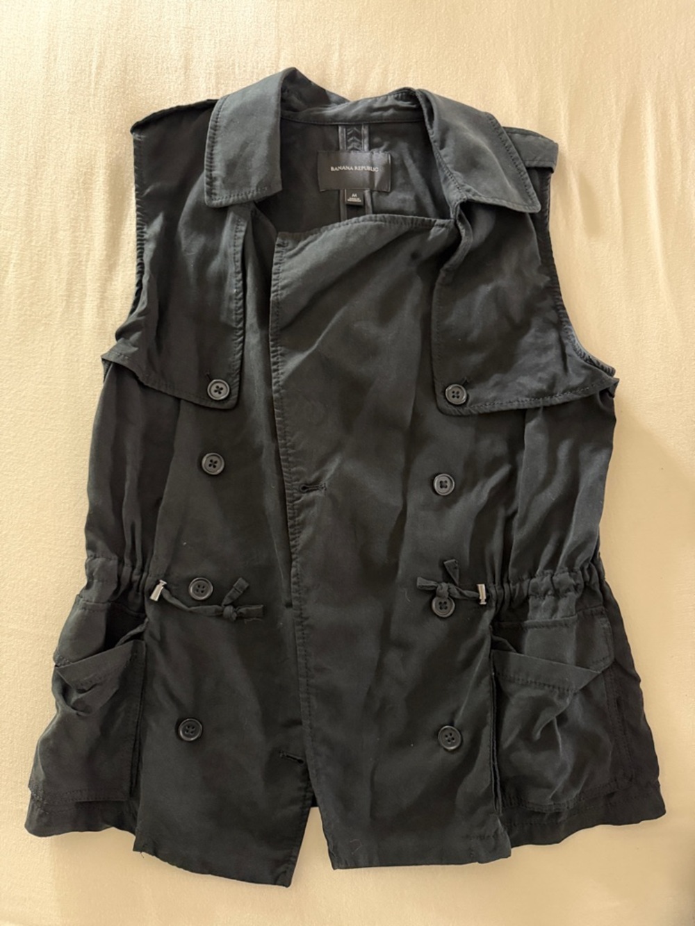 Banana Republic - Black Double-Breasted Utility Vest